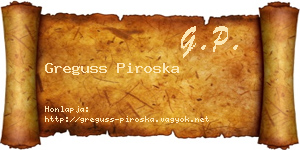 Greguss Piroska névjegykártya